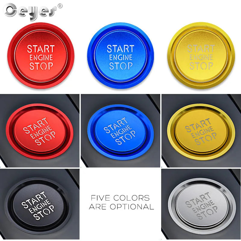 Car Engine Start Stop Button Ring Cover Sticker For Audi A4 A5 B9 B8 A6 A6L A7 C7 Q5 8R Exterioir Case Accessories