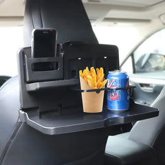 Mini Interior Car Table Folding Holder for Dining Drink Coffee Stand Storage Box Shelf Tray Seat Rear Fixture Auto Accessories