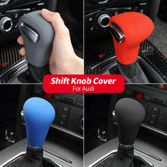 Silicone Car Case Gear Head Shift Collars Shift Knob Grips Cover Shift Lever Cover Accessories For Audi A4L A5 A6L Q5 Q7 05-16