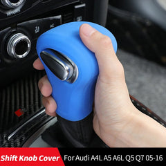 Silicone Car Case Gear Head Shift Collars Shift Knob Grips Cover Shift Lever Cover Accessories For Audi A4L A5 A6L Q5 Q7 05-16