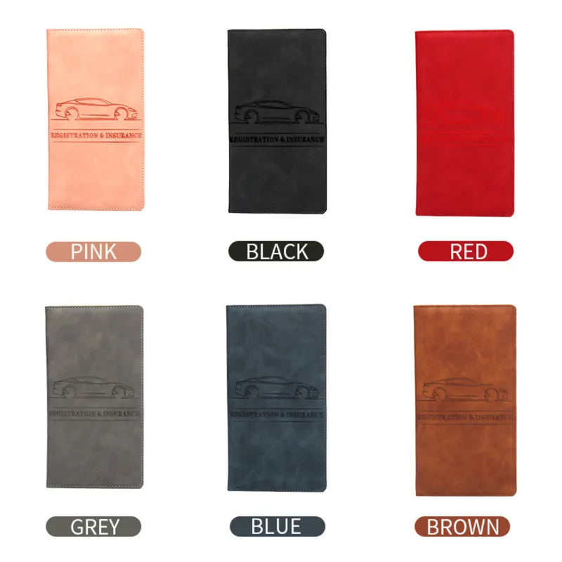 Car Registration Insurance Holder Leather Men Driving License Cover Auto Documents License Storage Bag Credit Card Holder