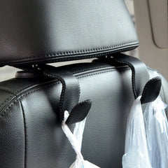 Car Seat Headrest Hooks Leather Hidden Back Hanger Storage Holder Organizer Rear Rack For Purses Bags Interior Accessories