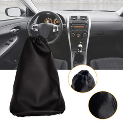 Black Gear Stick Shift Gaiter Boot Cover PU Leather Gear Shift Collar Interior Car Decor Accessories for Toyota Corolla 2007-13